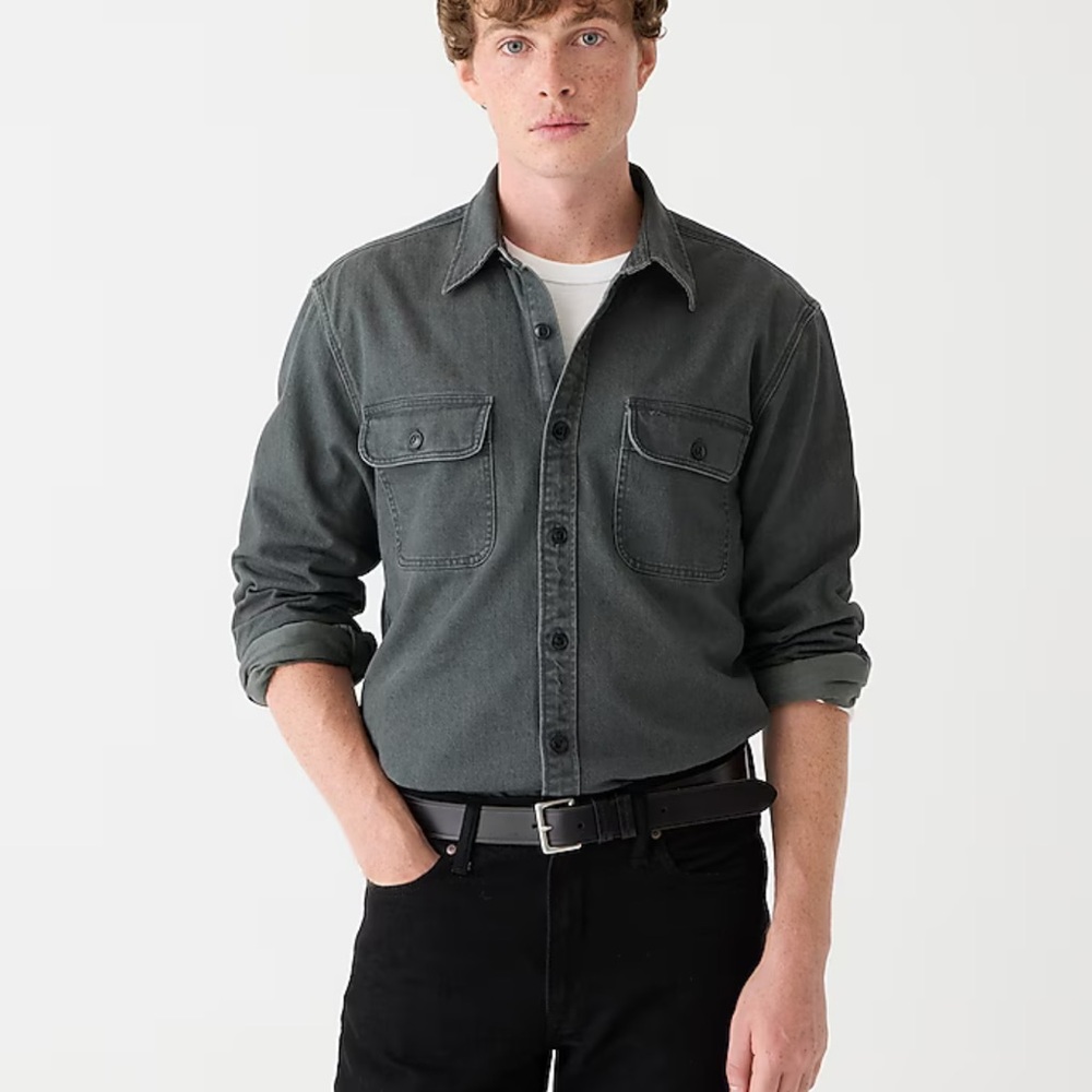 J. Crew Dark Gray Midweight Denim work shirt